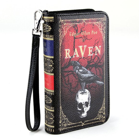 The Raven Book Wallet or Wristlet - Edgar Allen Poe Gifts - Picture 2 of 3